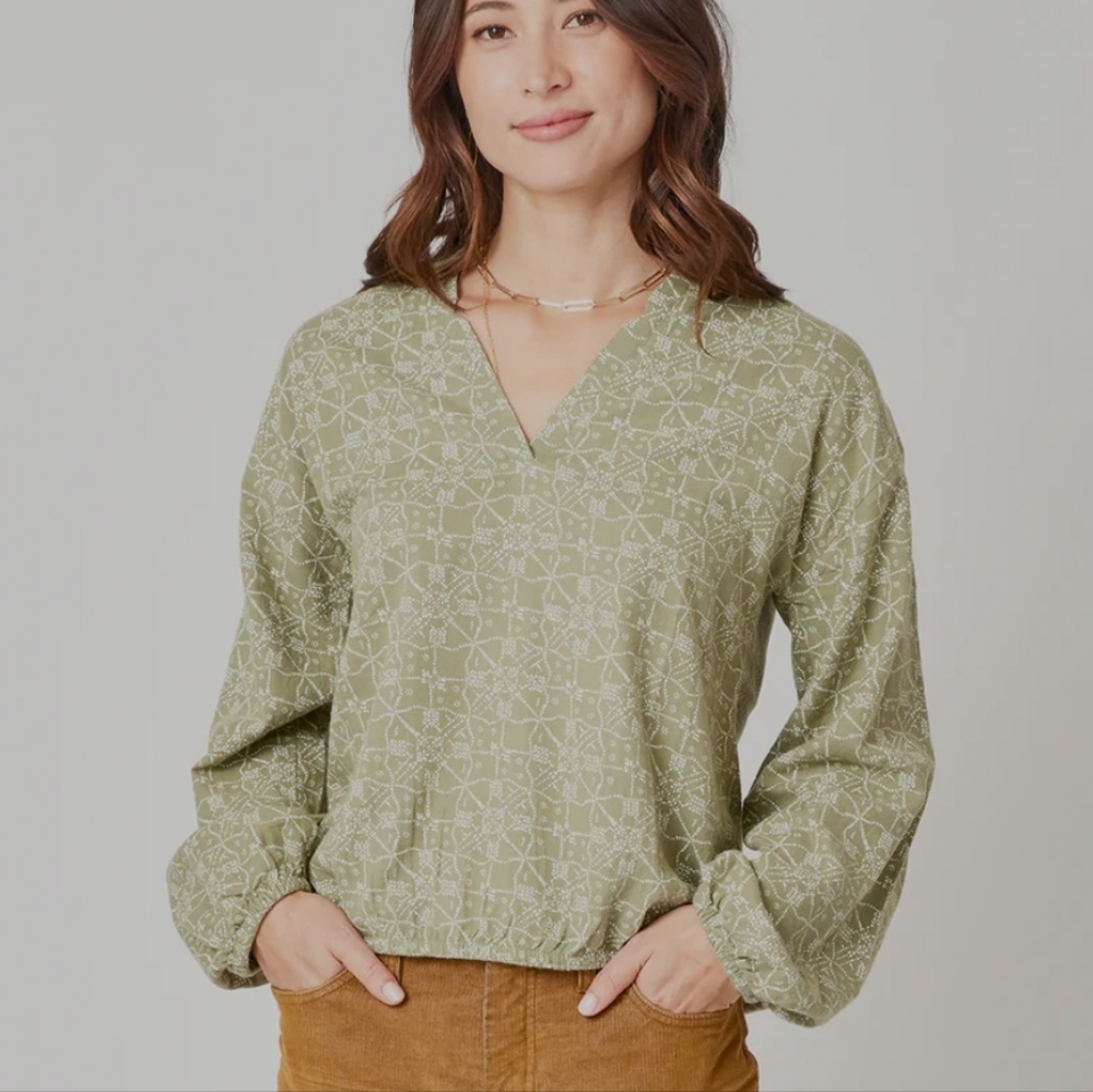 Shelby Top: Olive Bandana  small